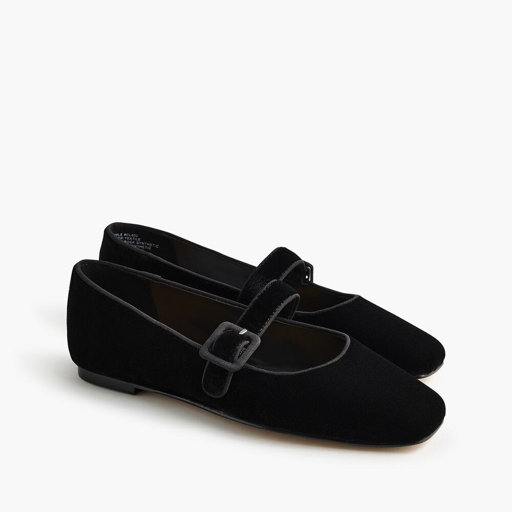 NWT J Crew Factory Velvety Square-Toe Mary Jane Flat Shoes Size 8